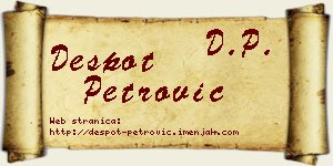 Despot Petrović vizit kartica